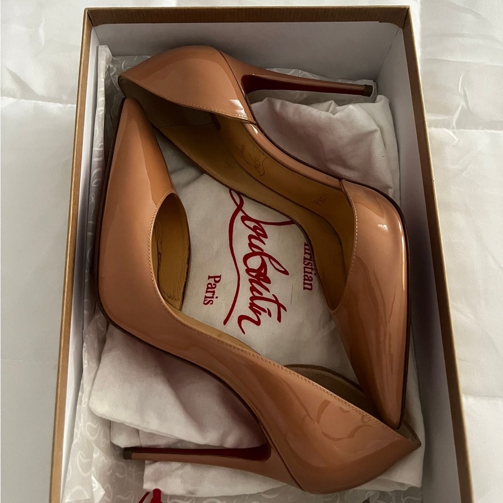 Christian Louboutin Tan Red Heels